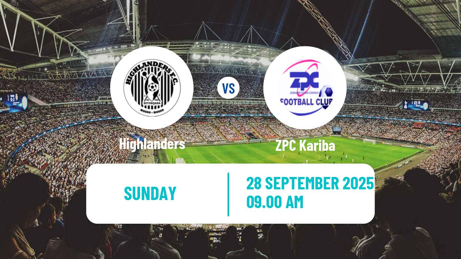 Soccer Zimbabwe Premier League Highlanders - ZPC Kariba