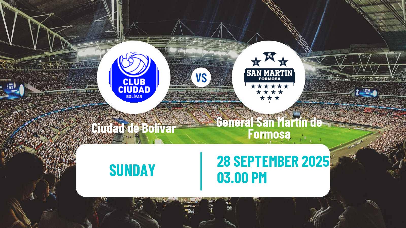 Soccer Argentinian Torneo Federal Ciudad de Bolívar - General San Martín de Formosa