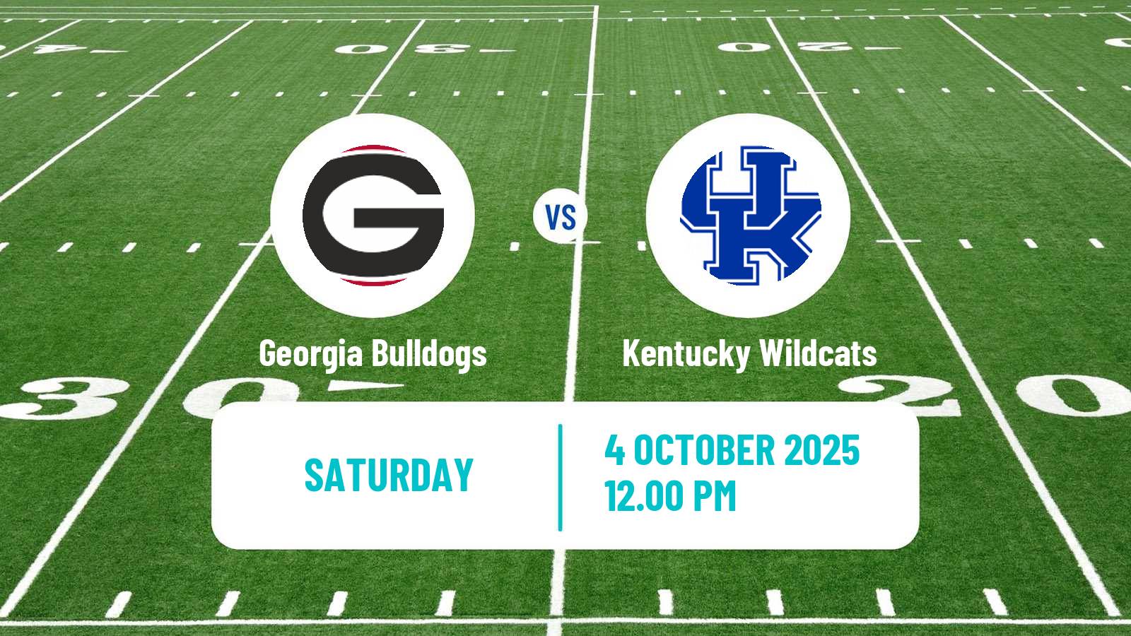 American football NCAA College Football Georgia Bulldogs - Kentucky Wildcats