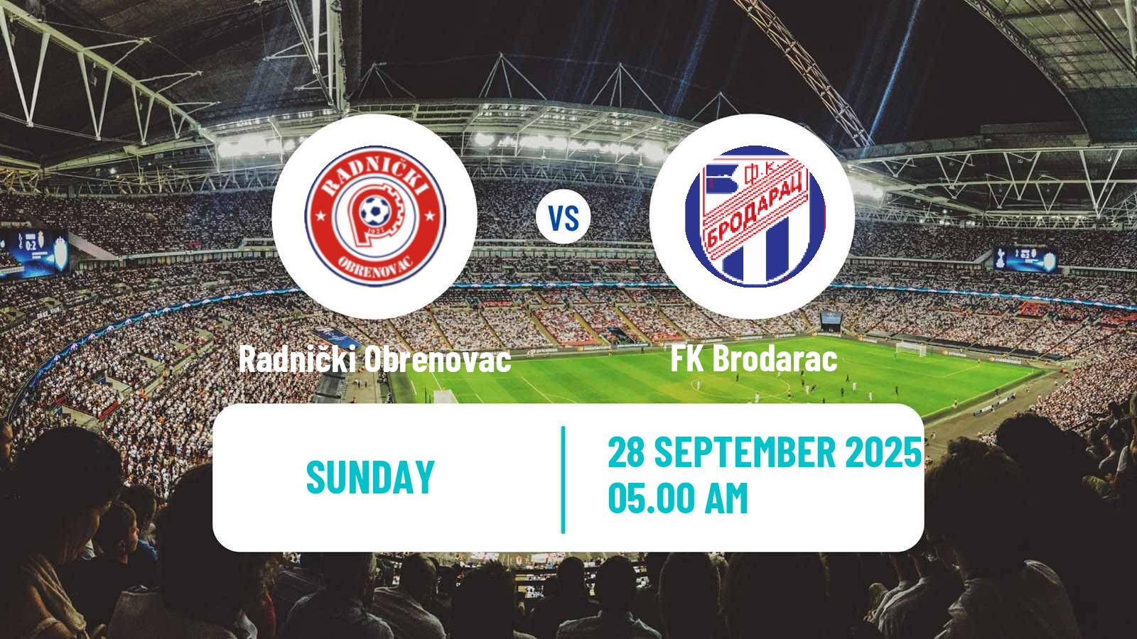 Soccer Serbian Srpska Liga - Belgrade Radnički Obrenovac - Brodarac