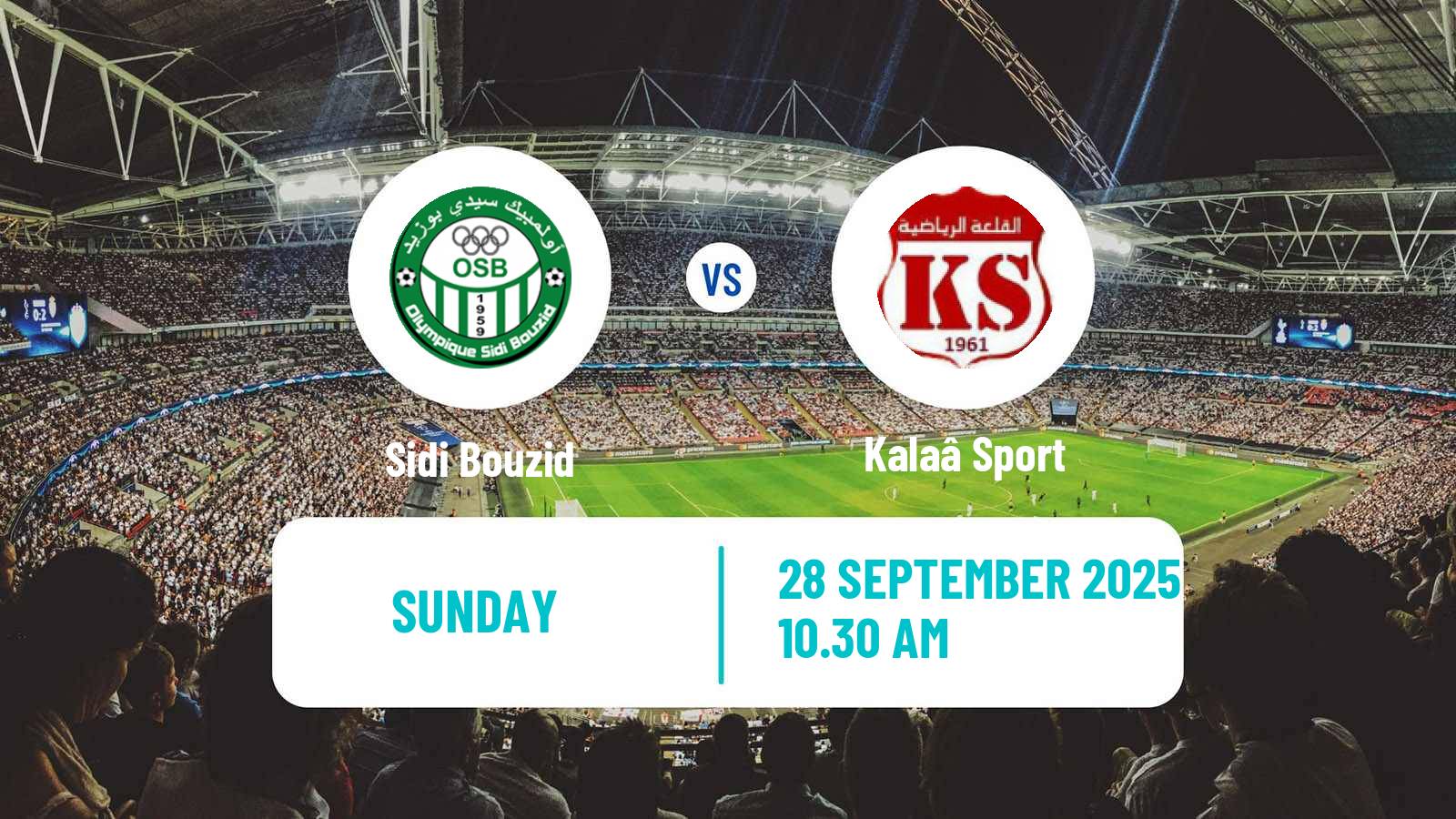 Soccer Tunisian Ligue 2 Sidi Bouzid - Kalaâ