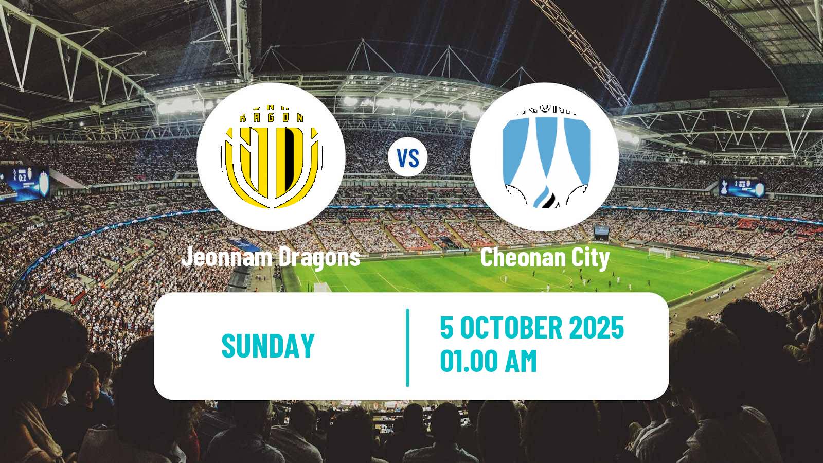 Soccer South Korean K-League 2 Jeonnam Dragons - Cheonan City