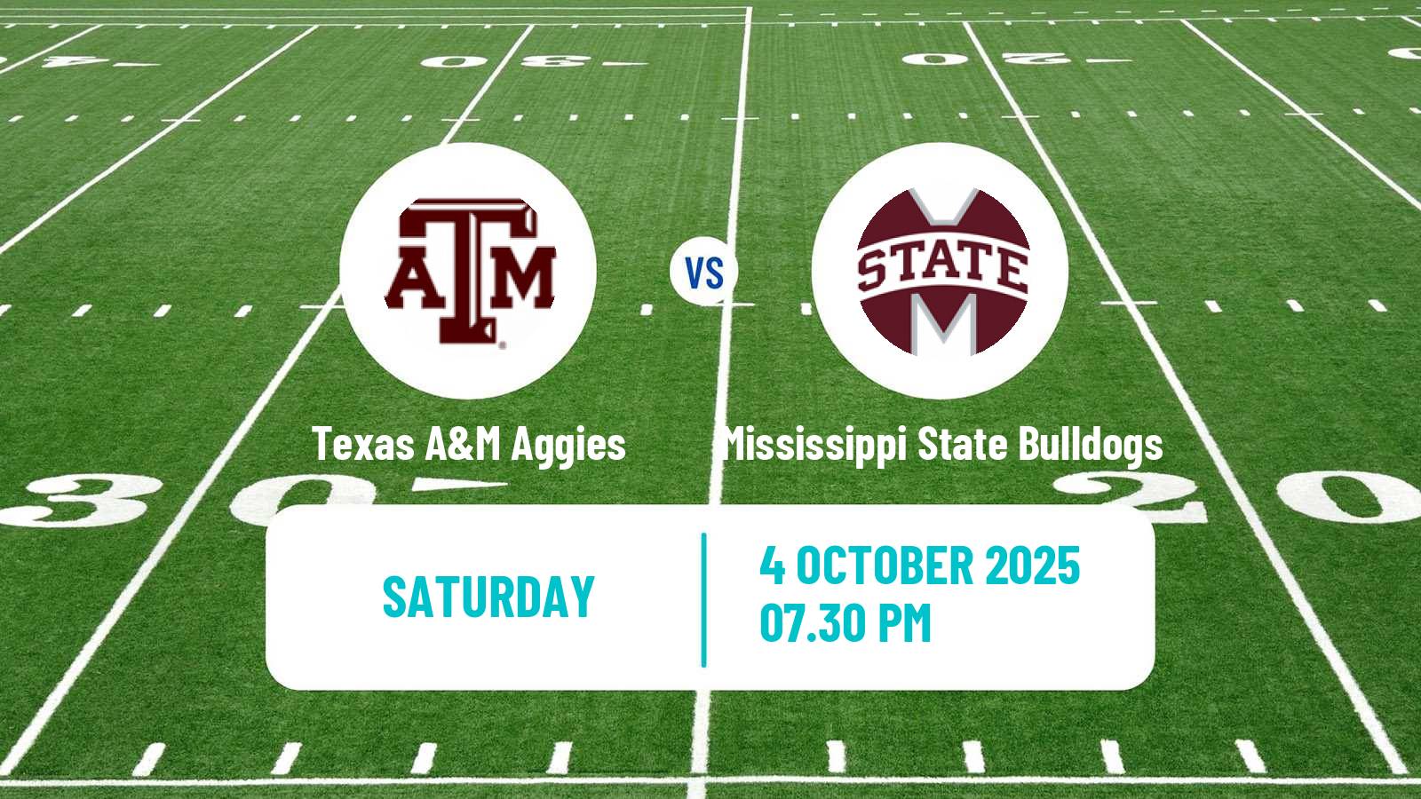 American football NCAA College Football Texas A&M Aggies - Mississippi State Bulldogs