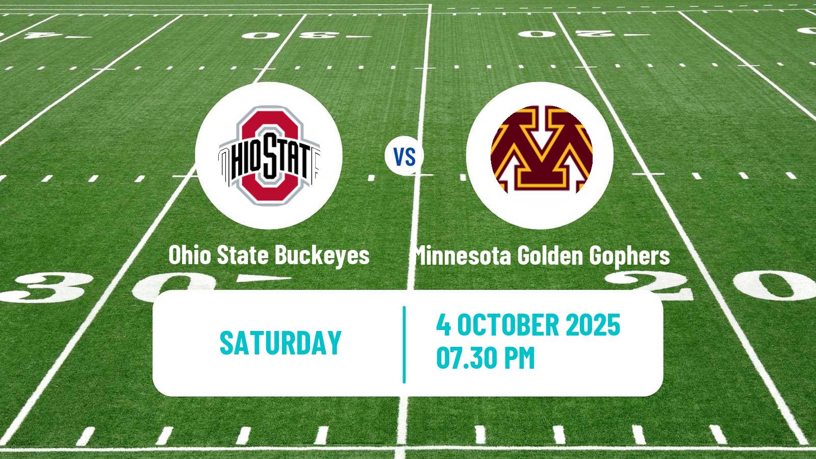American football NCAA College Football Ohio State Buckeyes - Minnesota Golden Gophers