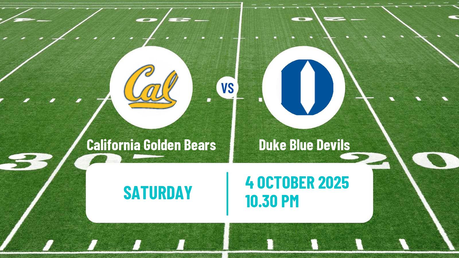 American football NCAA College Football California Golden Bears - Duke Blue Devils