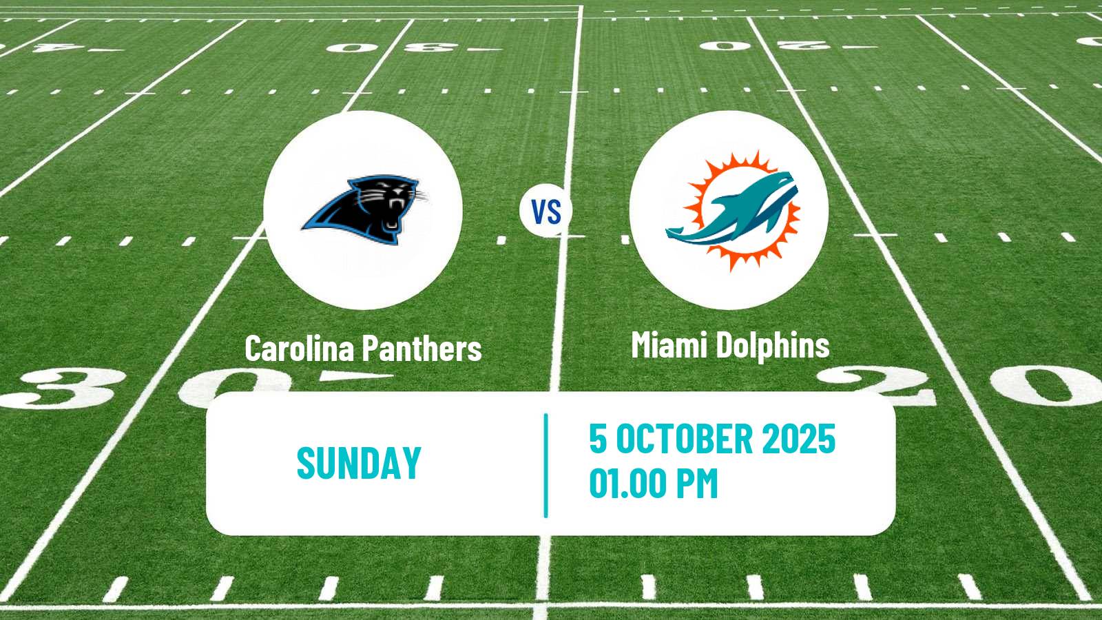 American football NFL Carolina Panthers - Miami Dolphins