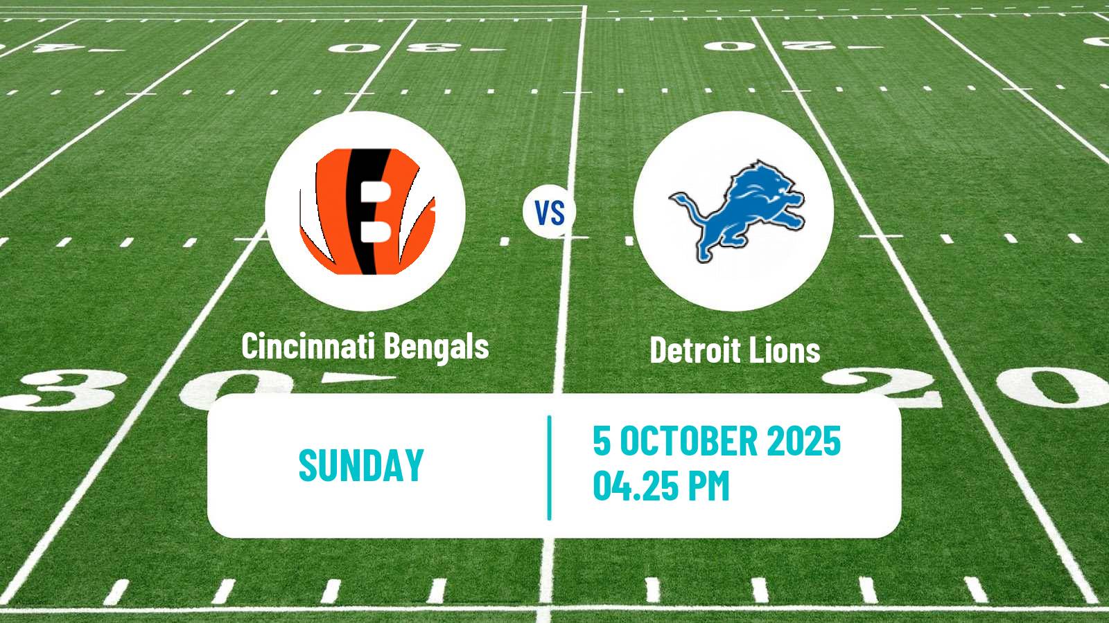 American football NFL Cincinnati Bengals - Detroit Lions
