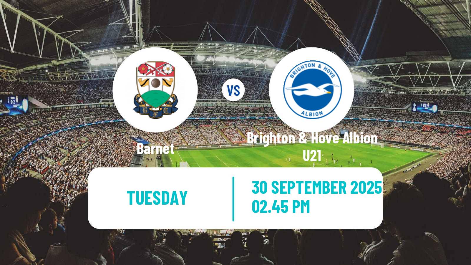 Soccer English EFL Trophy Barnet - Brighton & Hove Albion U21