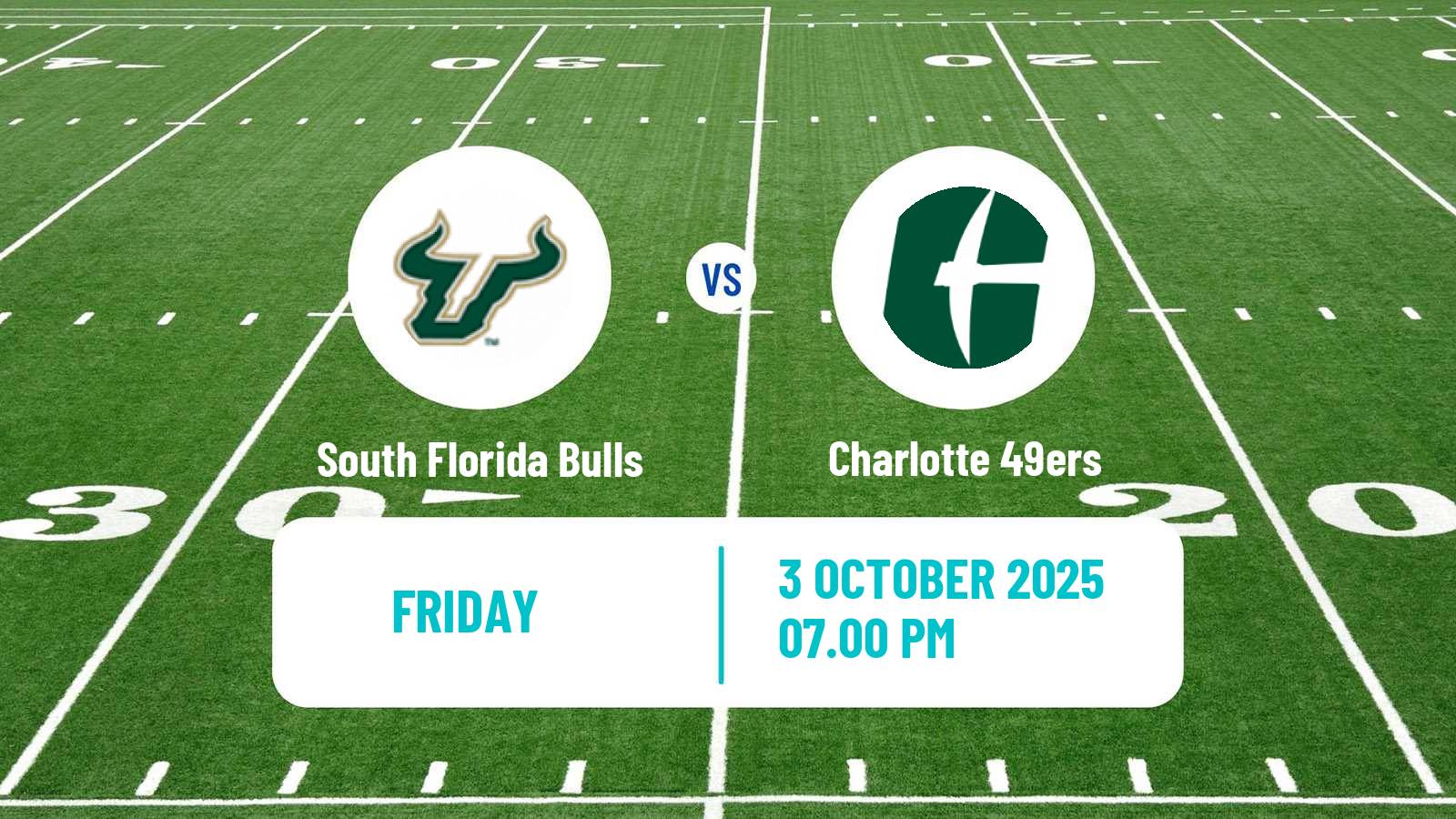 American football NCAA College Football South Florida Bulls - Charlotte 49ers