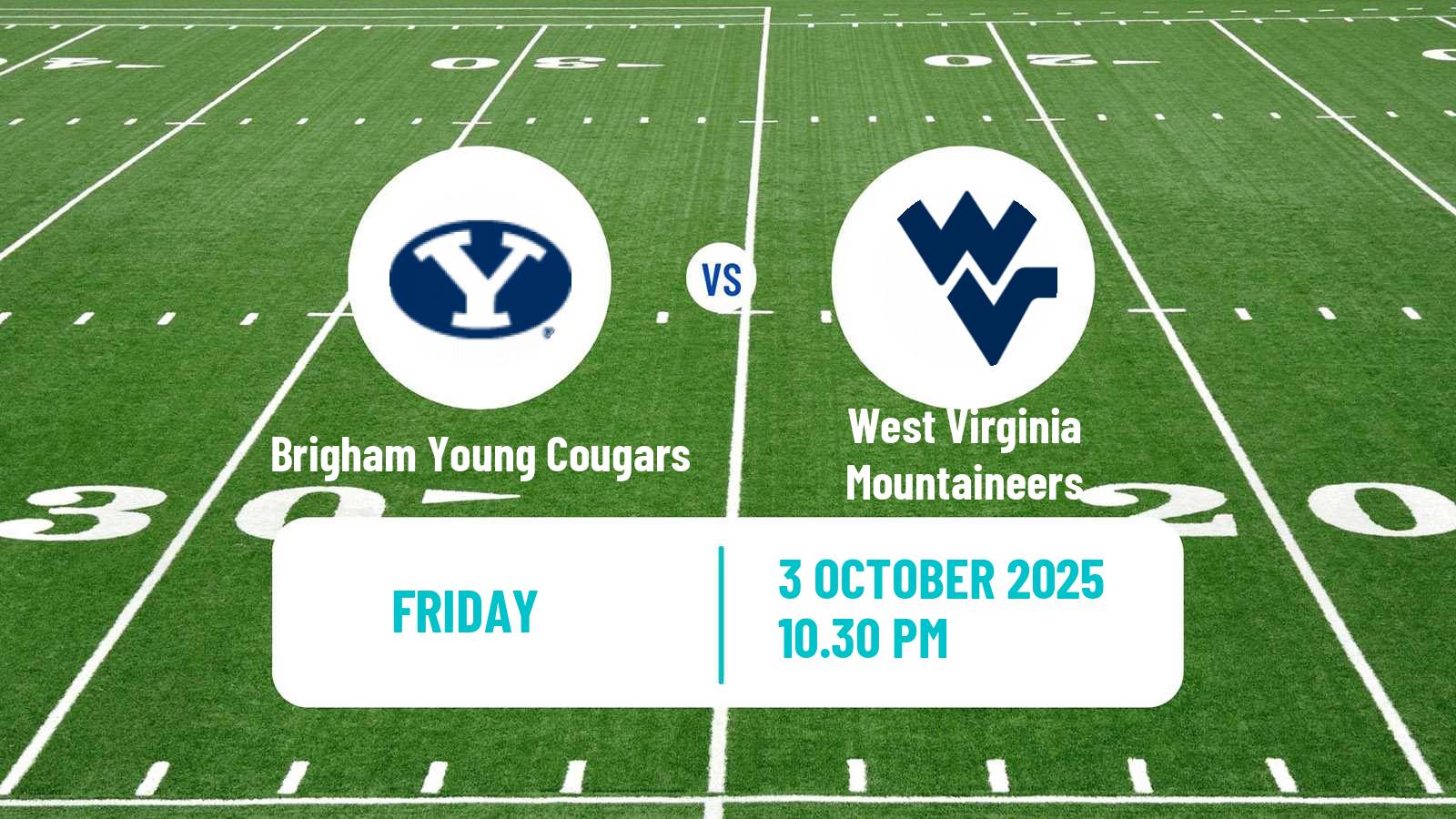 American football NCAA College Football Brigham Young Cougars - West Virginia Mountaineers