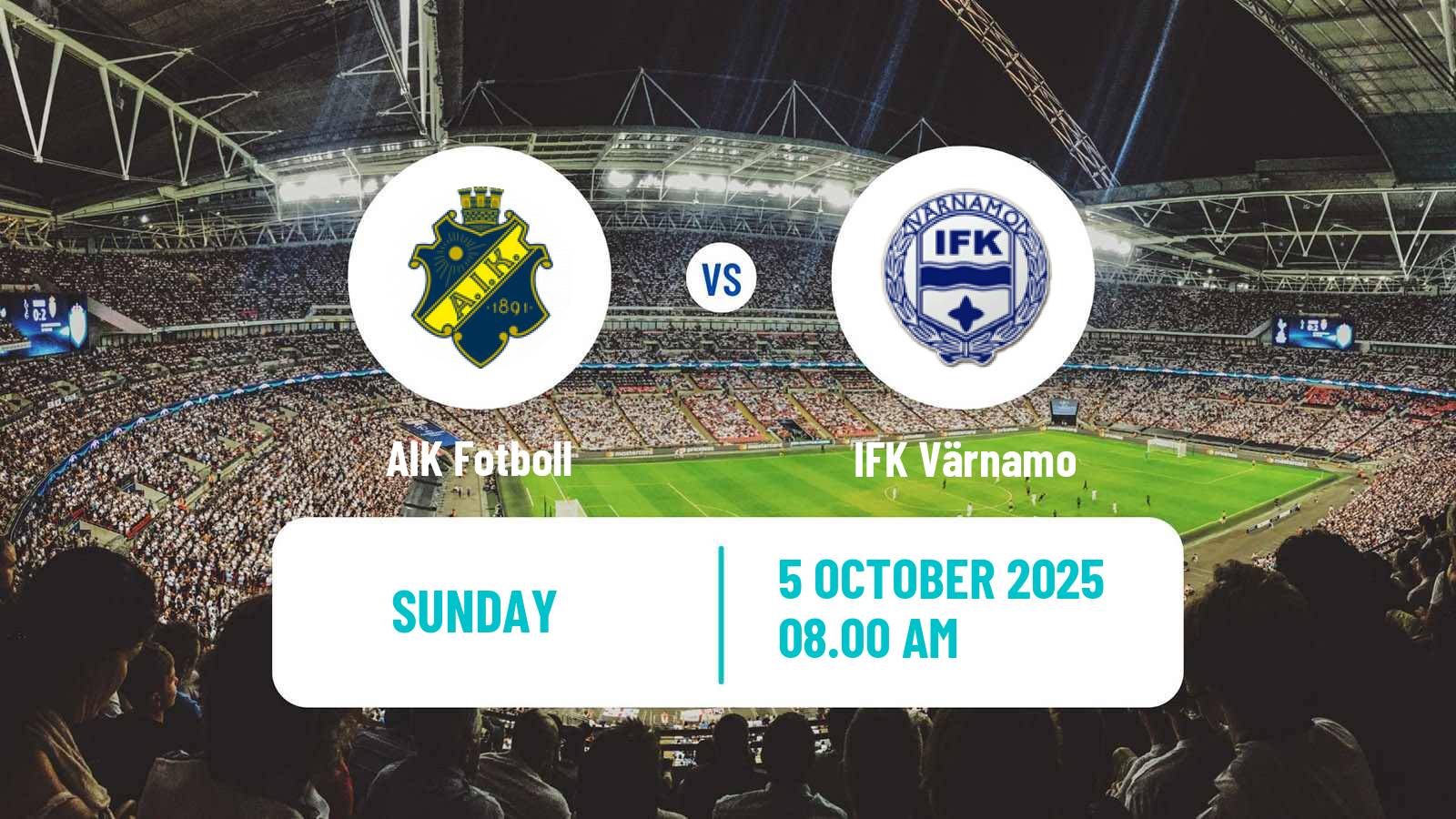 Soccer Swedish Allsvenskan AIK - Värnamo