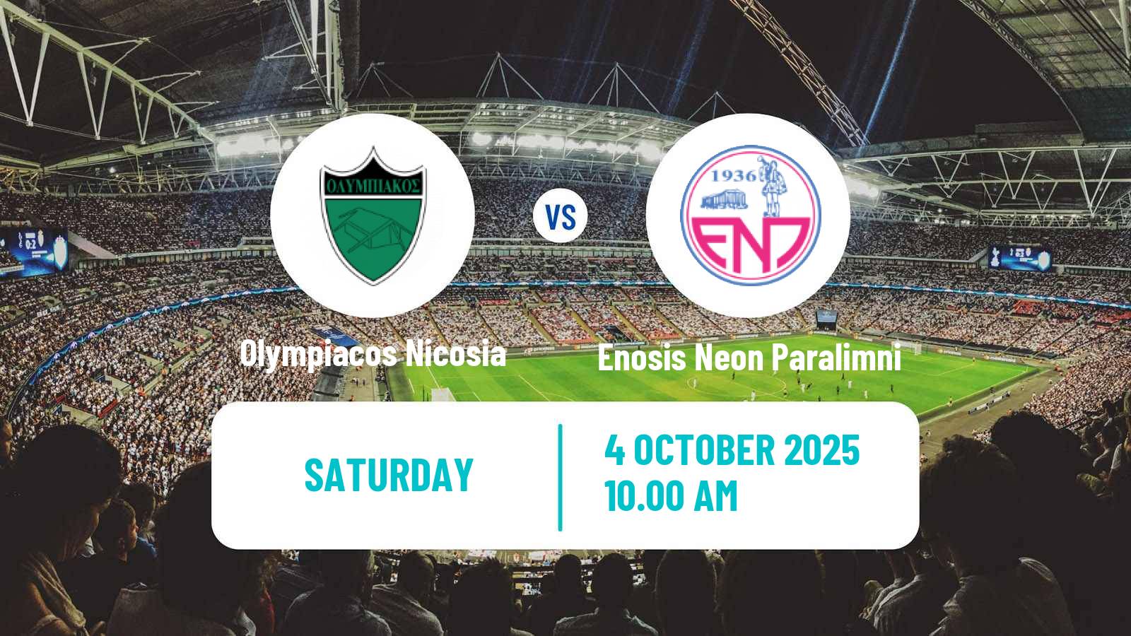 Soccer Cypriot First Division Olympiacos Nicosia - Enosis Neon Paralimni