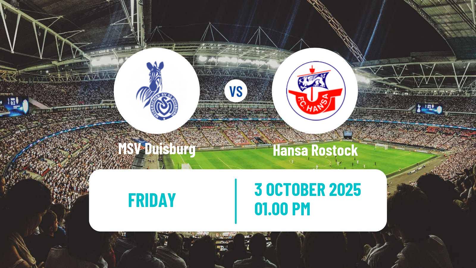 Soccer German 3 Bundesliga Duisburg - Hansa Rostock
