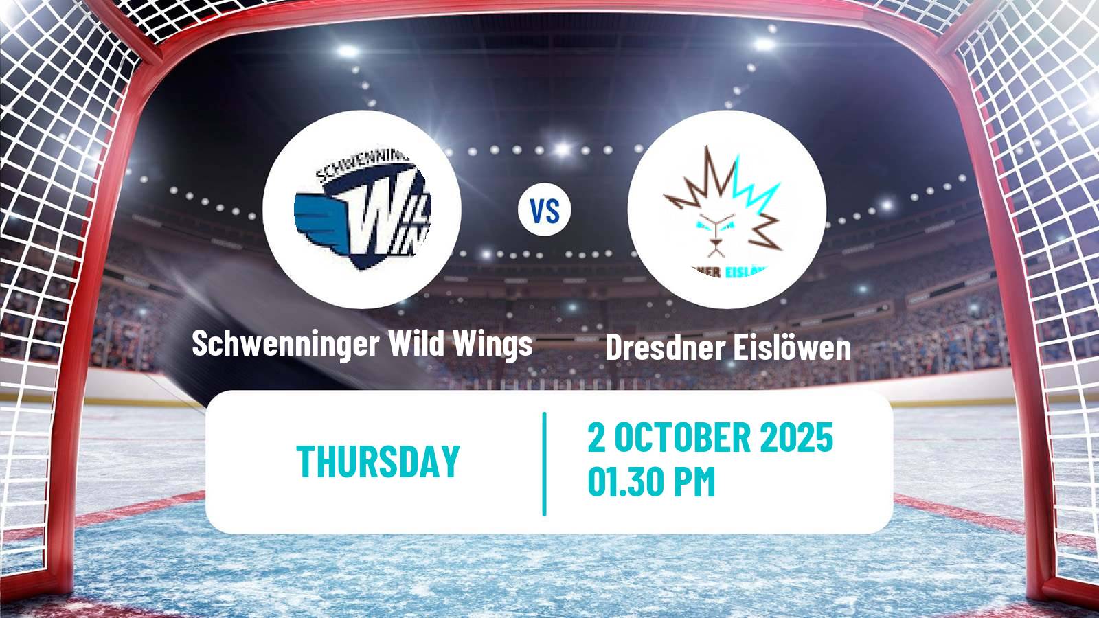 Hockey German Ice Hockey League Schwenninger Wild Wings - Dresdner Eislöwen