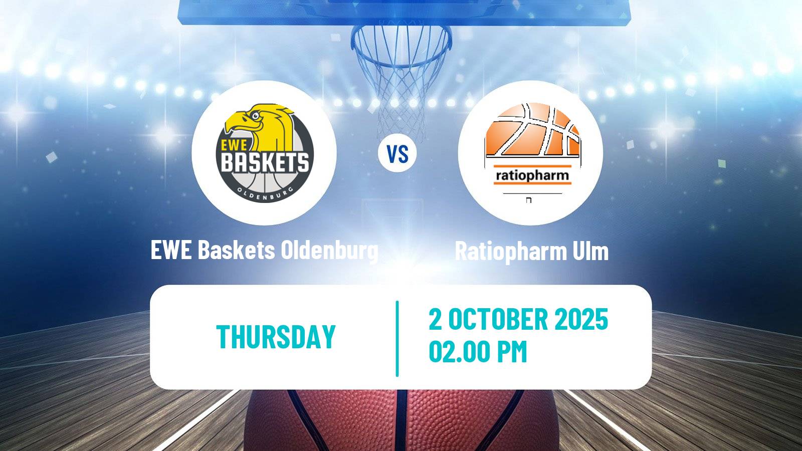 Basketball German BBL EWE Baskets Oldenburg - Ratiopharm Ulm