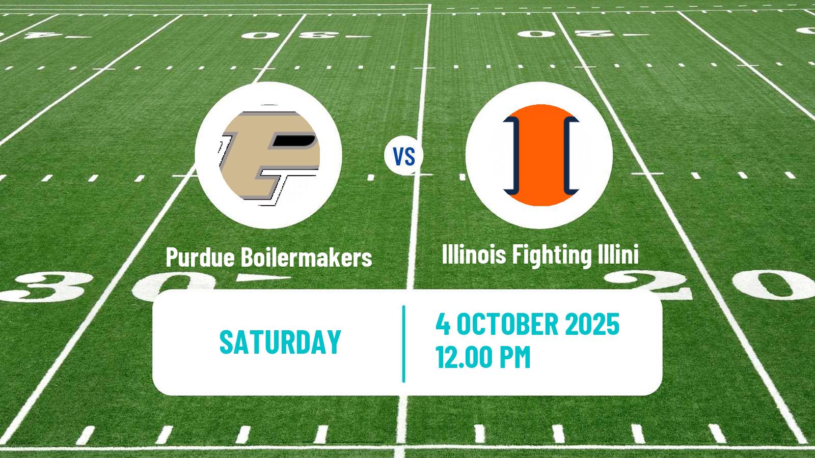 American football NCAA College Football Purdue Boilermakers - Illinois Fighting Illini