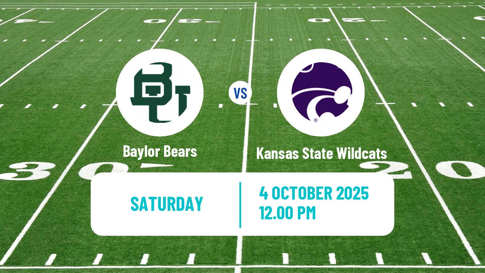American football NCAA College Football Baylor Bears - Kansas State Wildcats