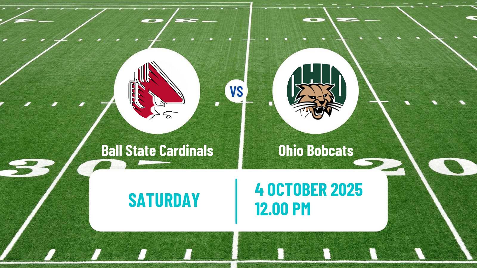 American football NCAA College Football Ball State Cardinals - Ohio Bobcats