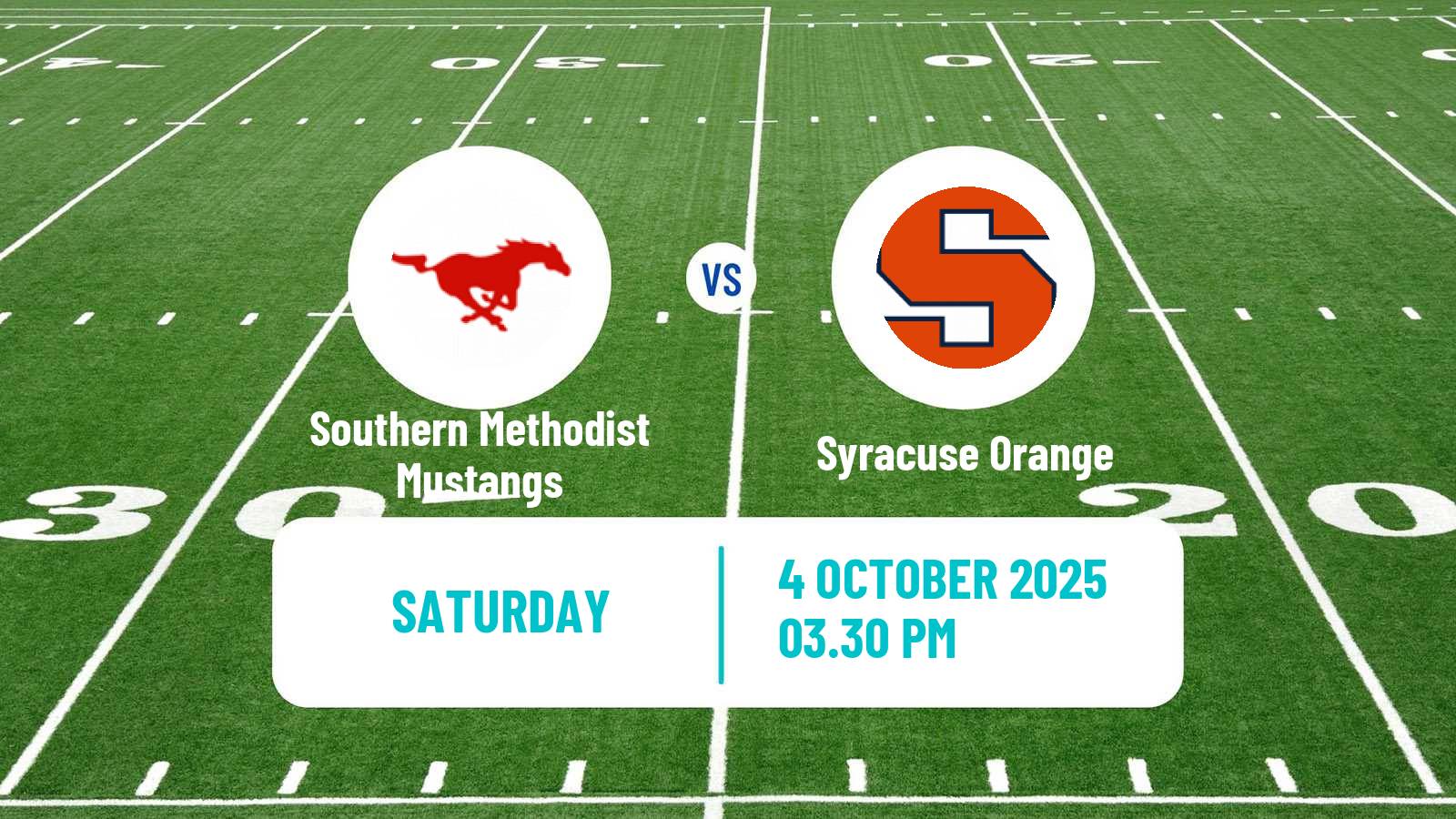 American football NCAA College Football Southern Methodist Mustangs - Syracuse Orange