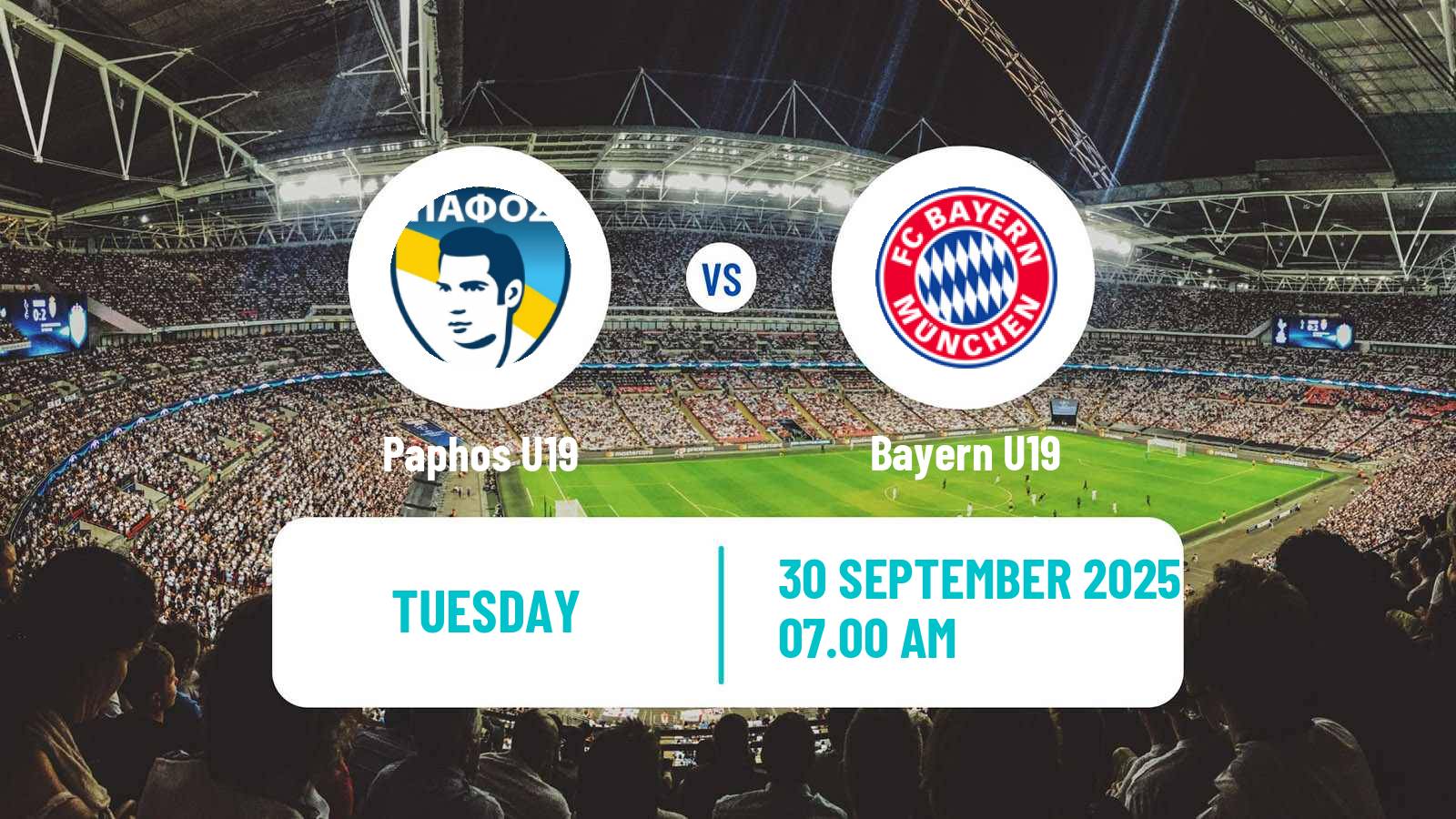 Soccer UEFA Youth League Paphos U19 - Bayern U19