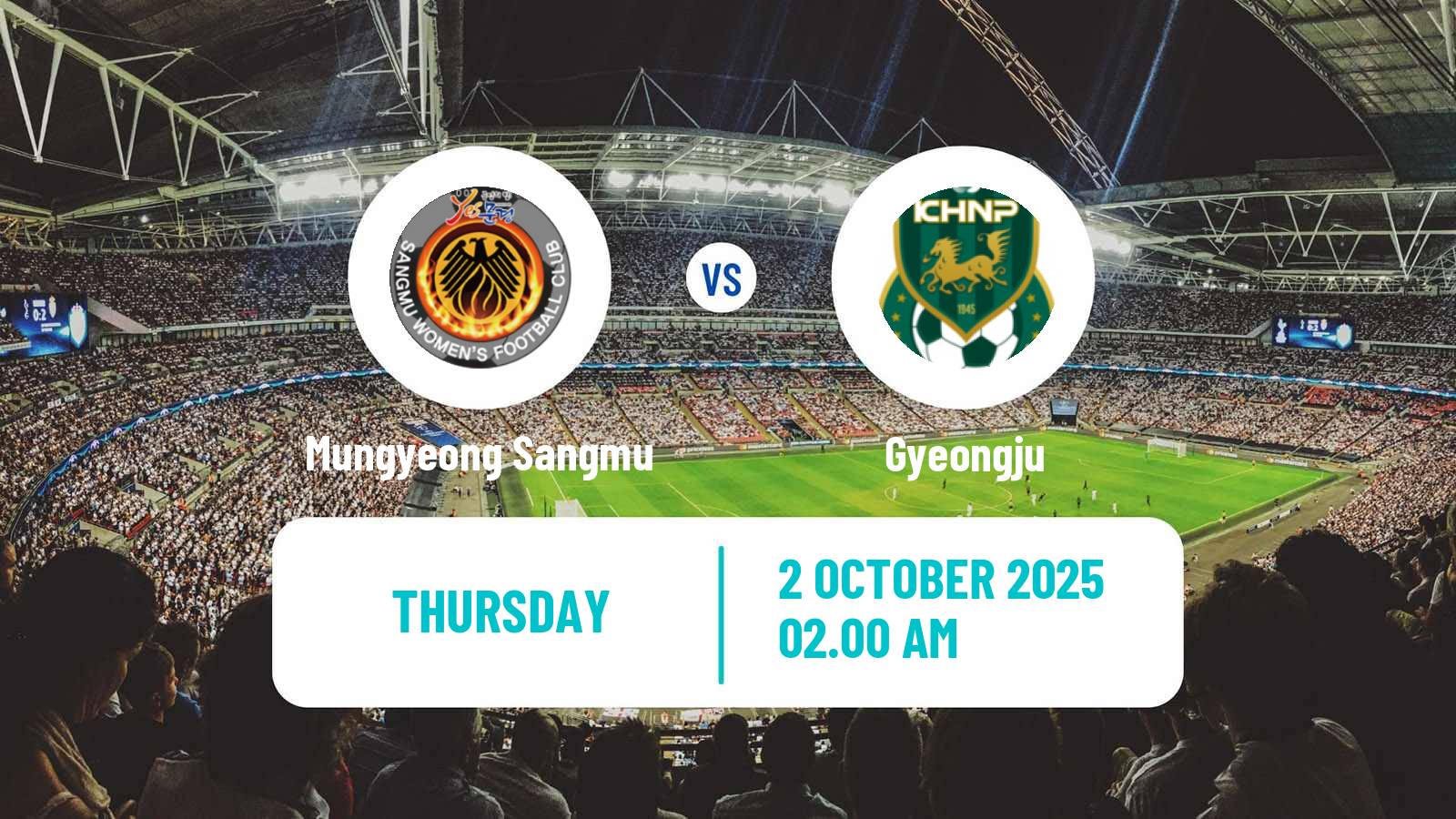 Soccer South Korean WK League Mungyeong Sangmu - Gyeongju