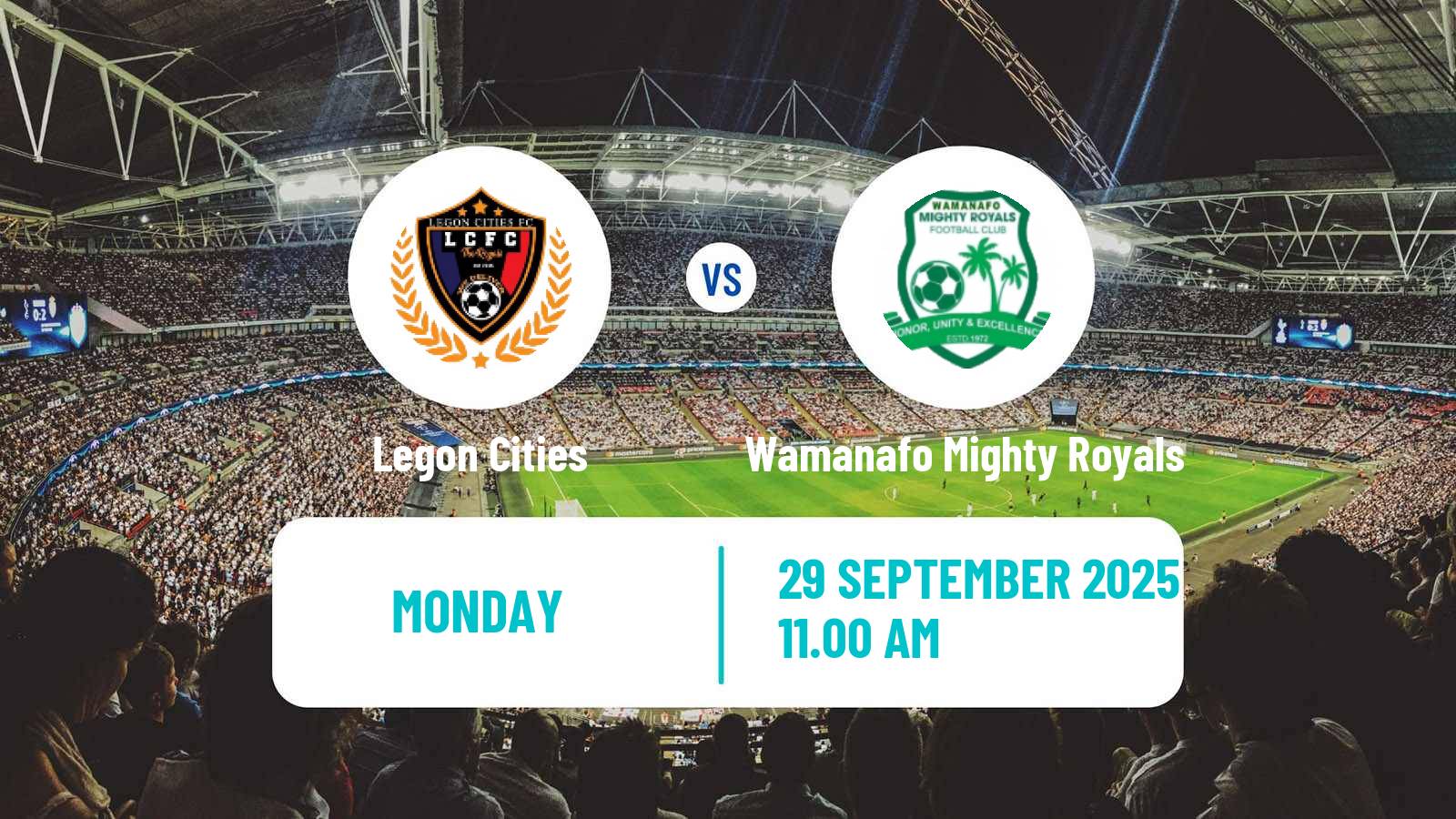 Soccer Ghanaian Division One League Legon Cities - Wamanafo Mighty Royals
