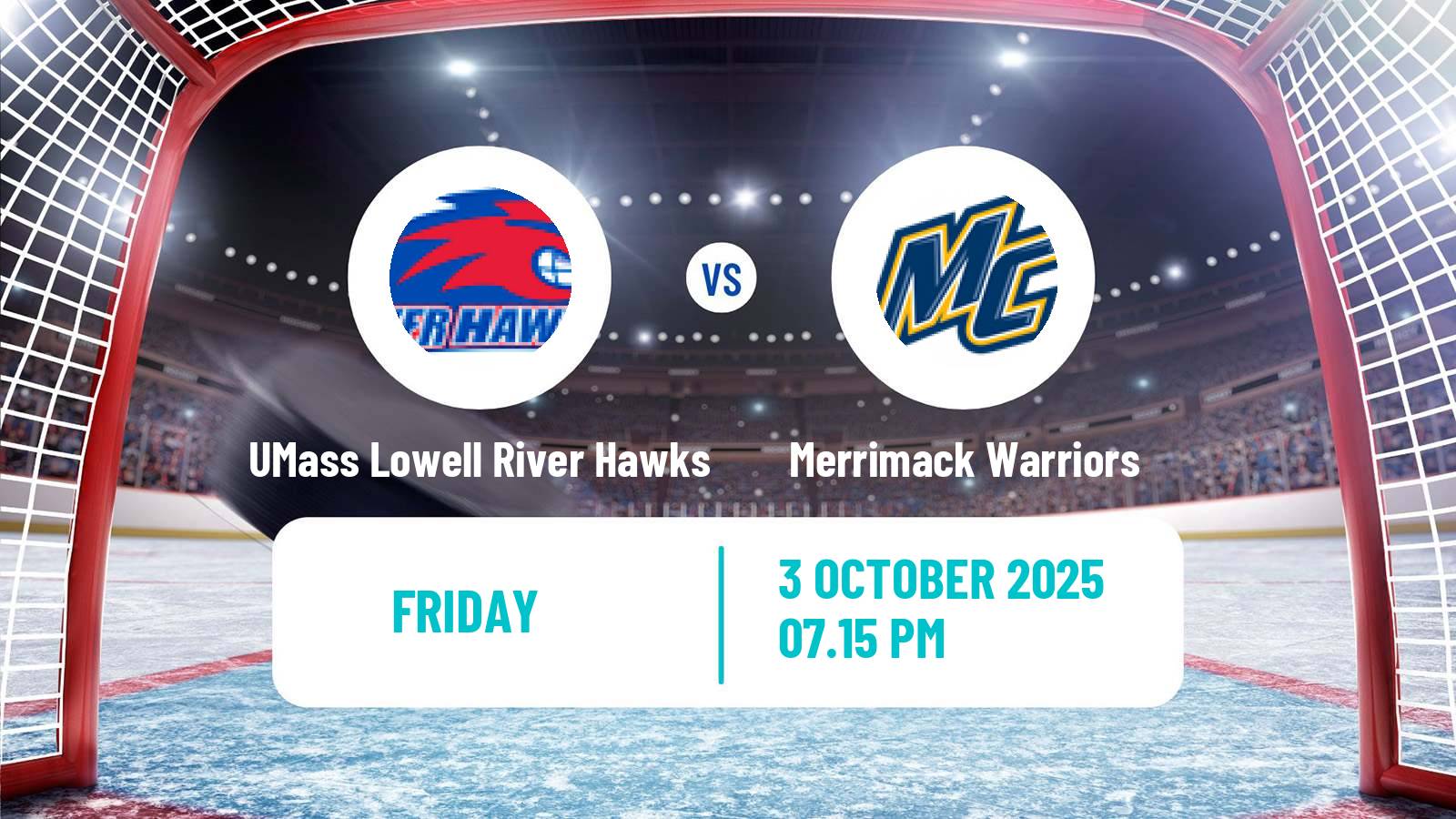 Hockey NCAA Hockey UMass Lowell River Hawks - Merrimack Warriors