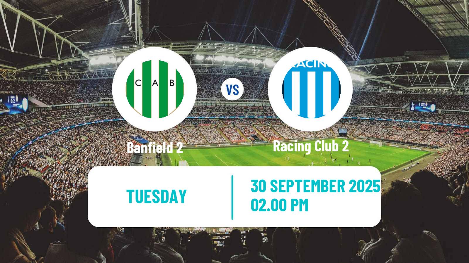 Soccer Argentinian Reserve League Banfield 2 - Racing Club 2