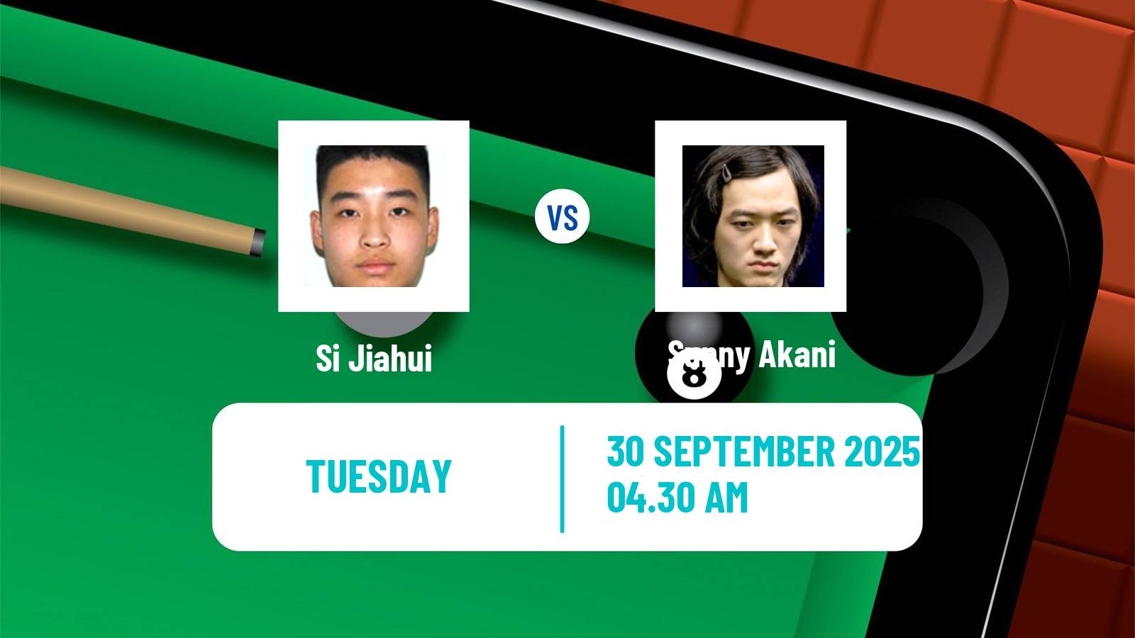 Snooker International Championship Si Jiahui - Sunny Akani