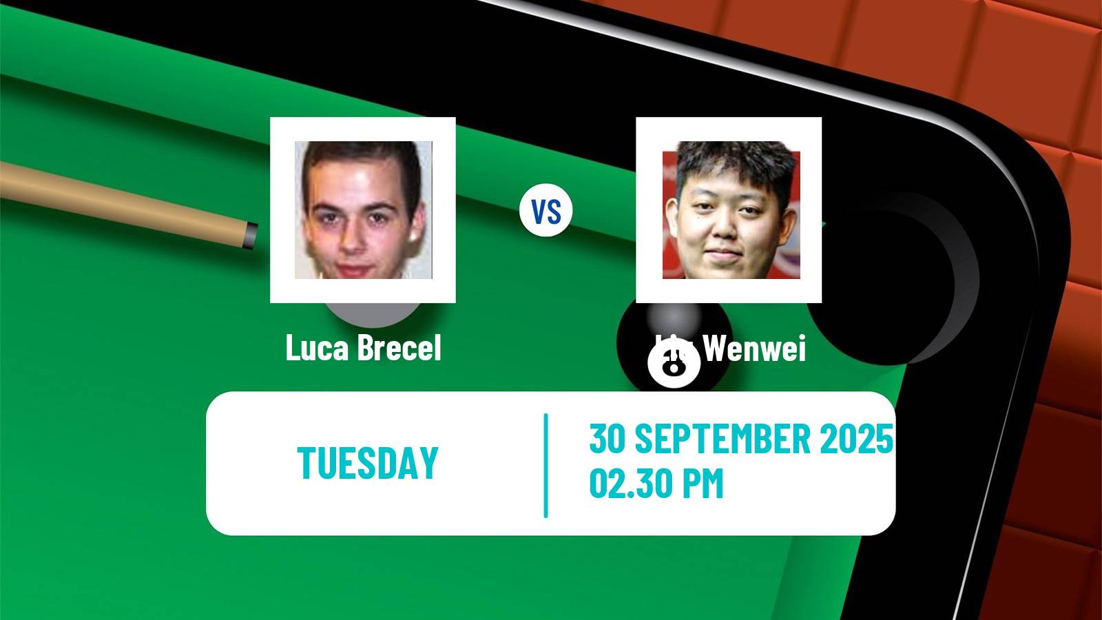 Snooker International Championship Luca Brecel - Liu Wenwei