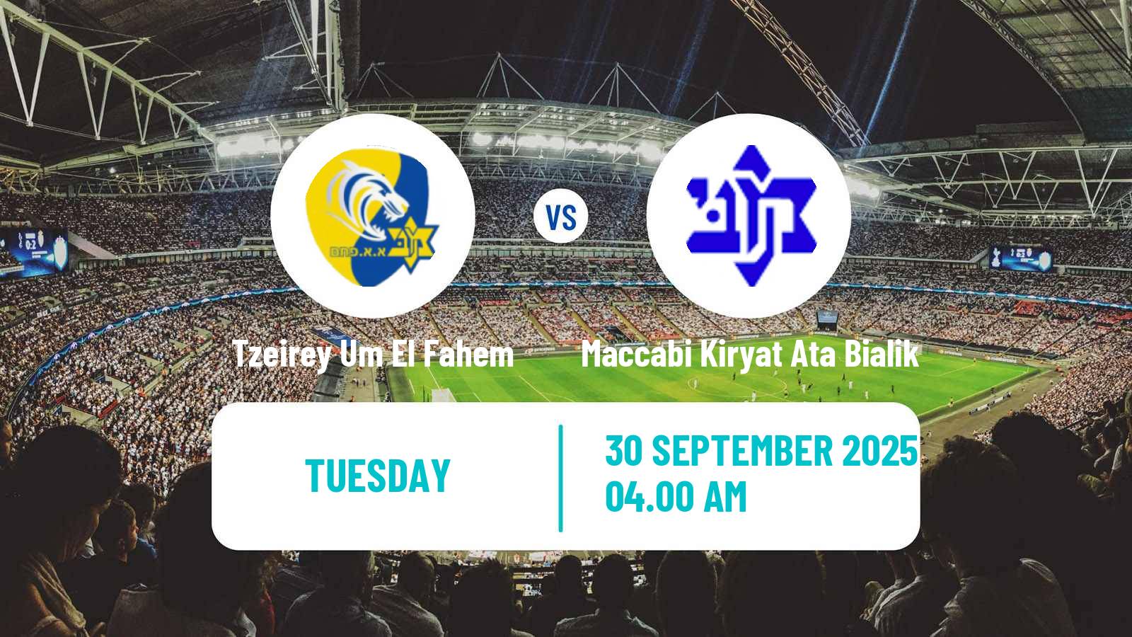 Soccer Israeli State Cup Tzeirey Um El Fahem - Maccabi Kiryat Ata Bialik