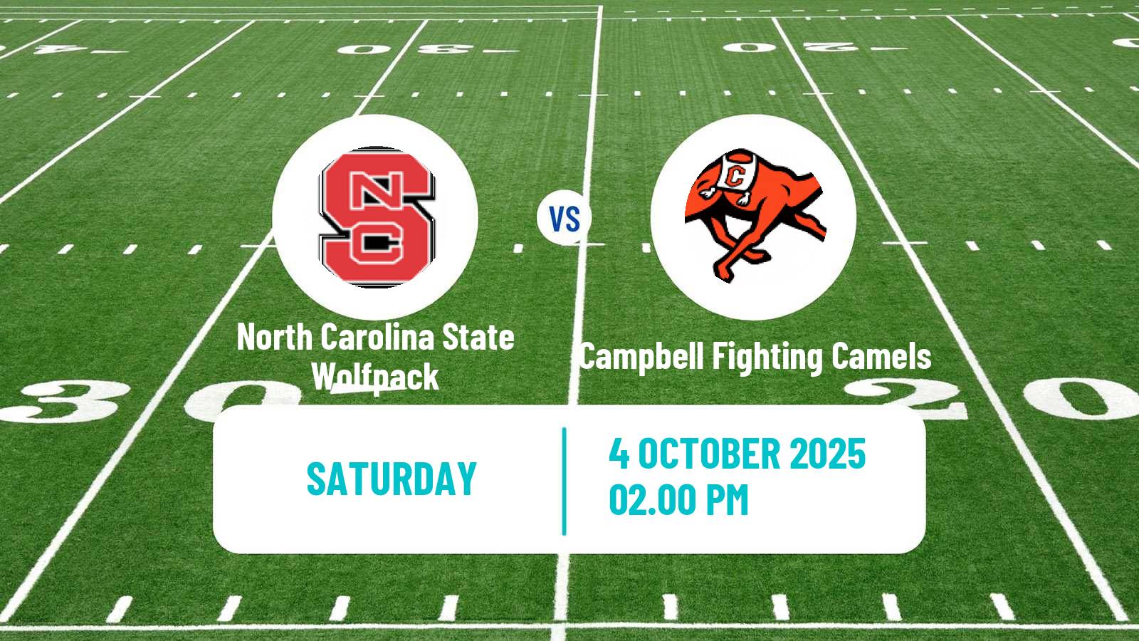 American football NCAA College Football North Carolina State Wolfpack - Campbell Fighting Camels