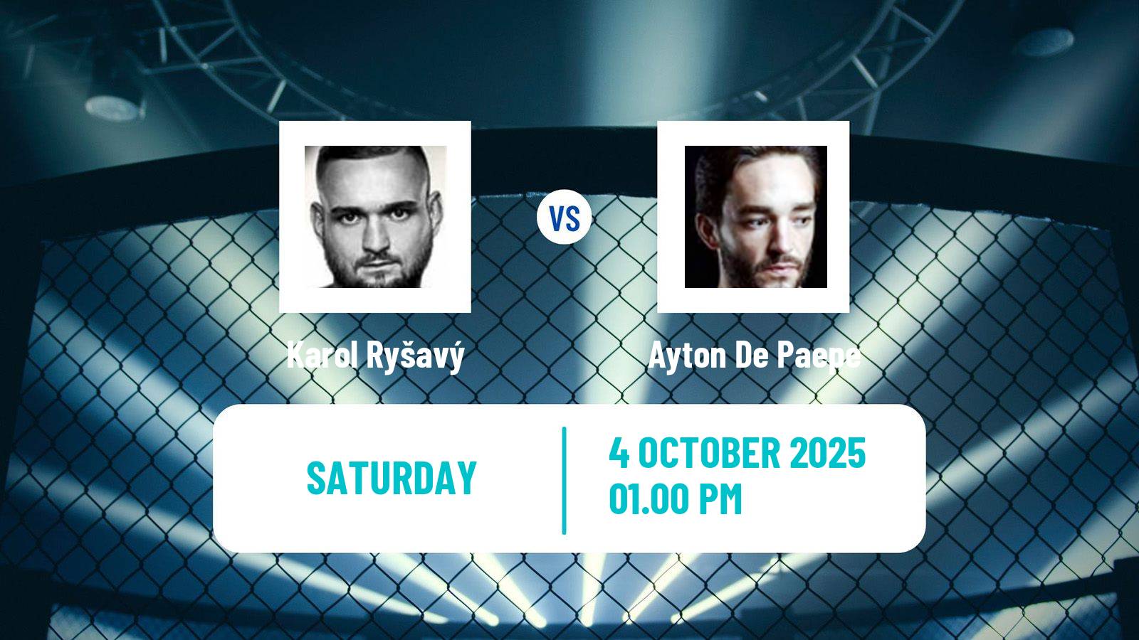 MMA Featherweight Oktagon Men Karol Ryšavý - Ayton De Paepe