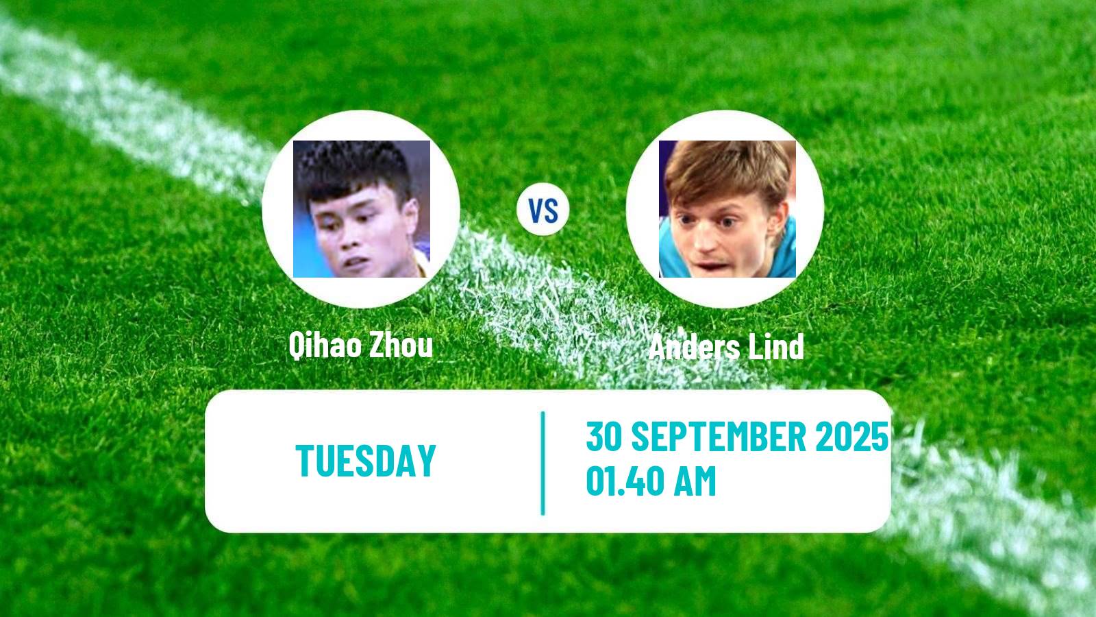 Table tennis China Smash Men Qihao Zhou - Anders Lind