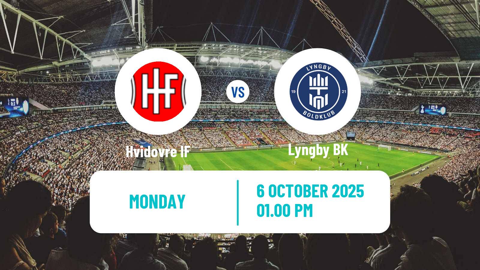 Soccer Danish 1 Division Hvidovre - Lyngby BK