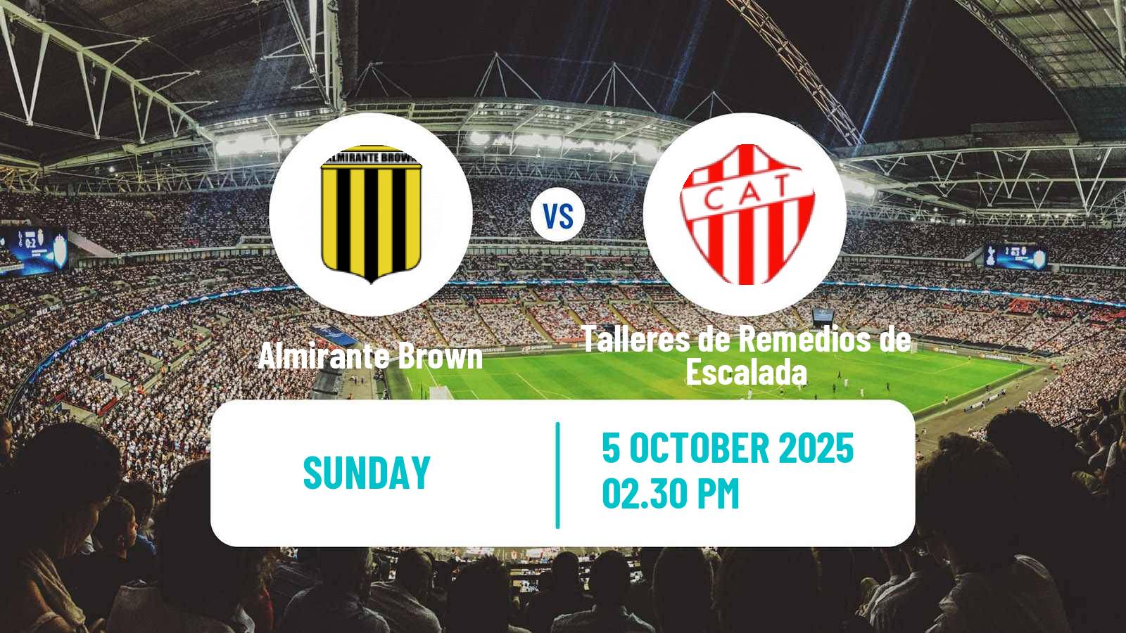 Soccer Argentinian Primera Nacional Almirante Brown - Talleres de Remedios de Escalada