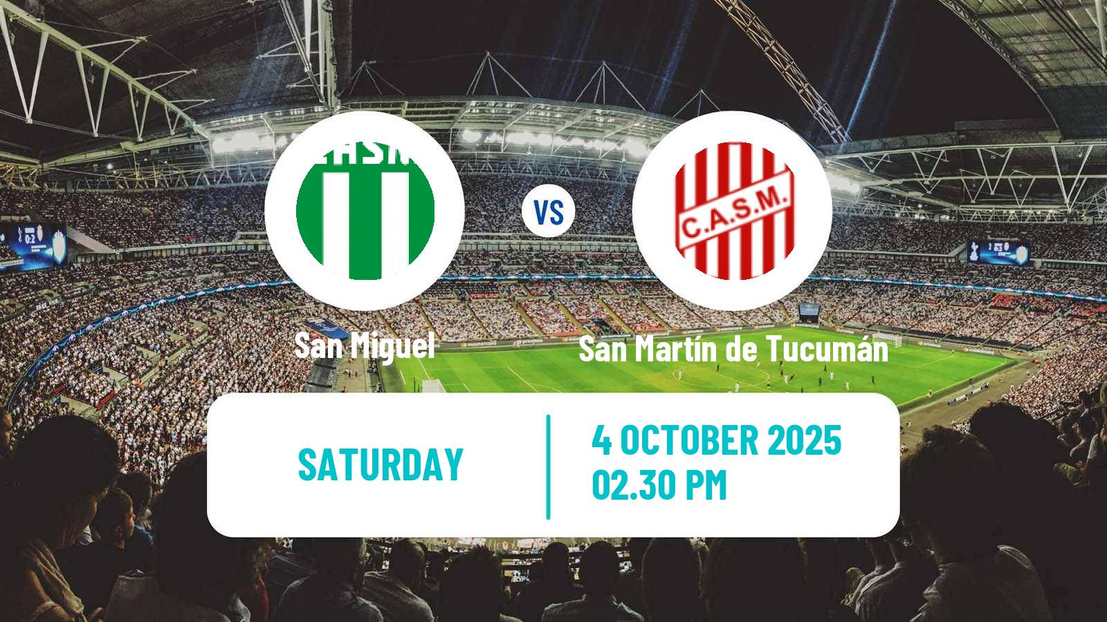 Soccer Argentinian Primera Nacional San Miguel - San Martín de Tucumán