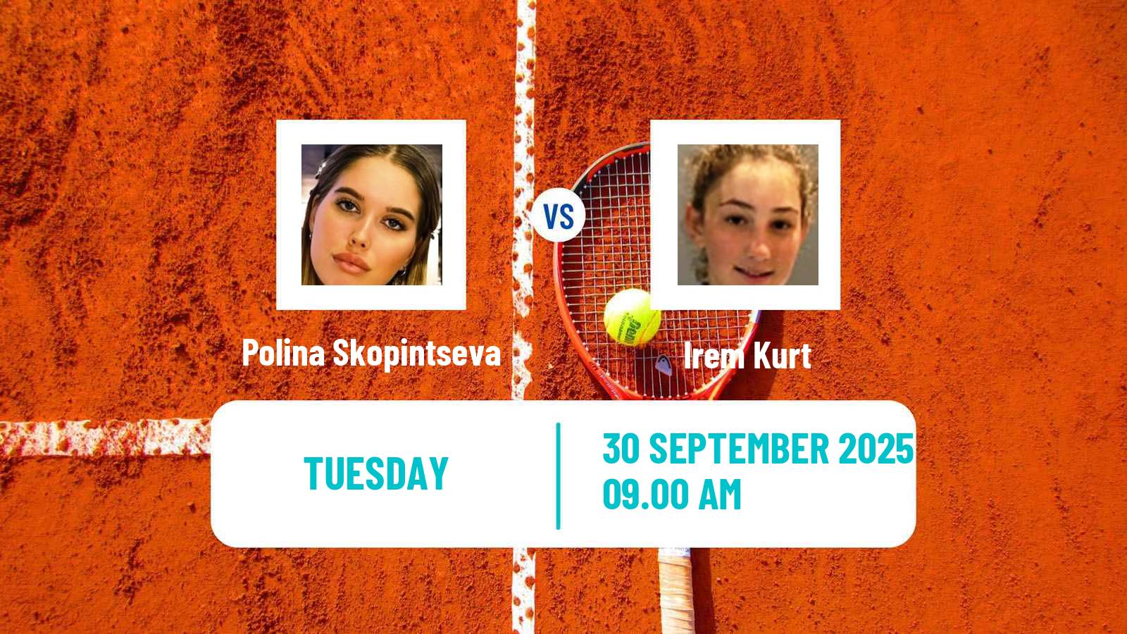 Tennis ITF W15 Kayseri 11 Women Polina Skopintseva - Irem Kurt