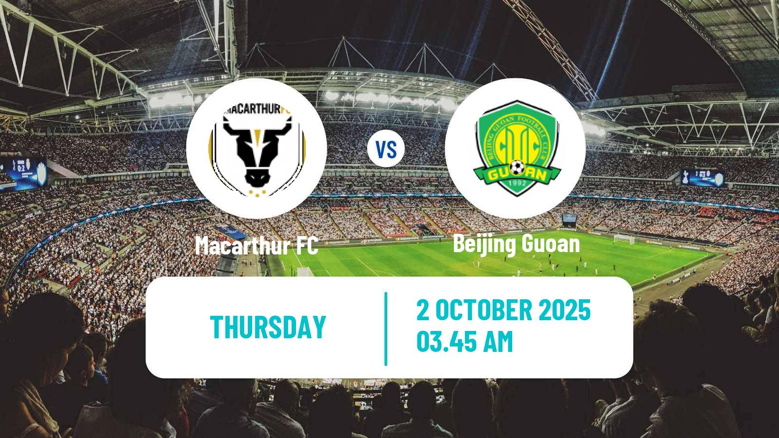 Soccer AFC Champions League 2 Macarthur FC - Beijing Guoan