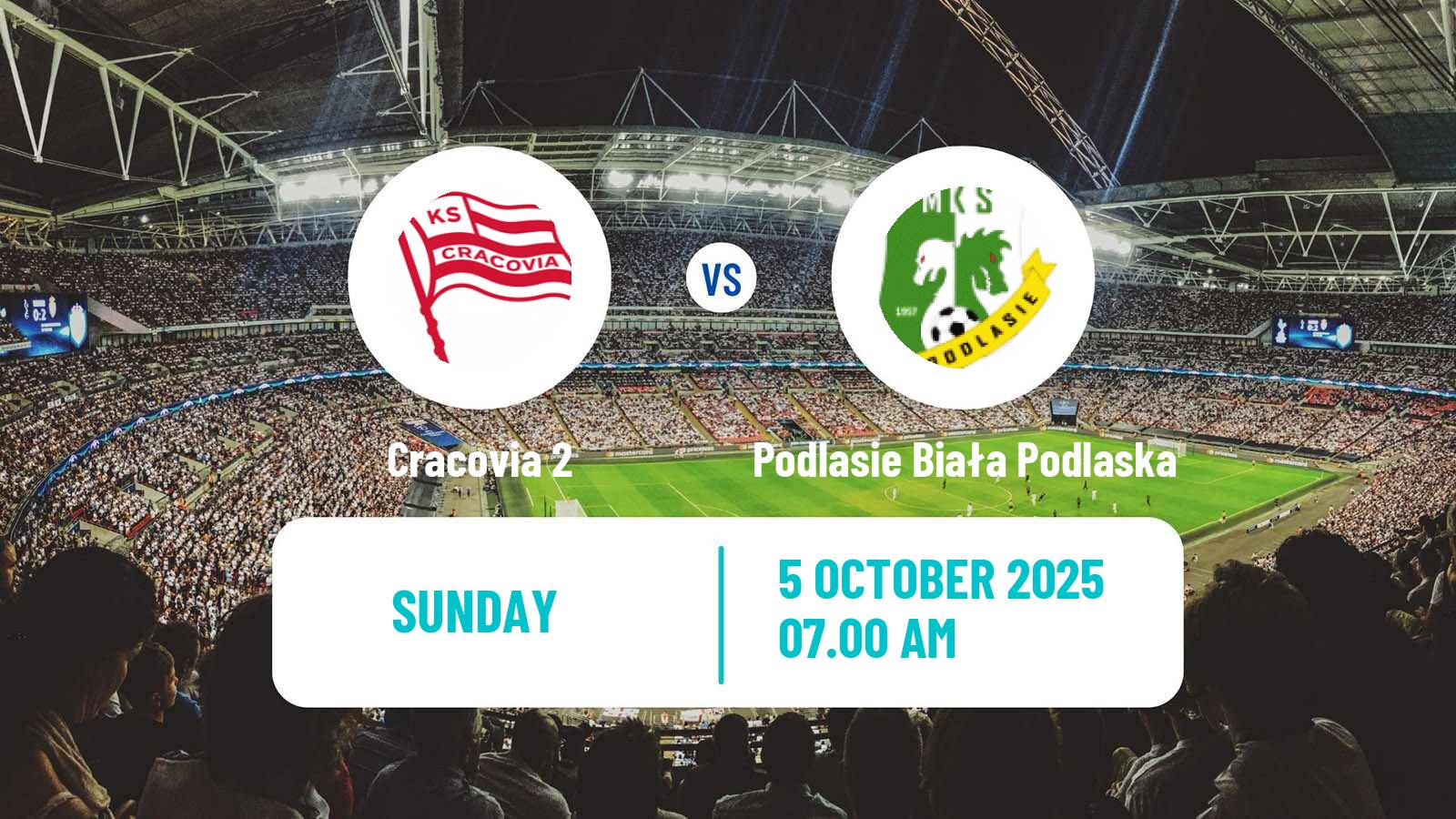 Soccer Polish Division 3 - Group IV Cracovia 2 - Podlasie Biała Podlaska