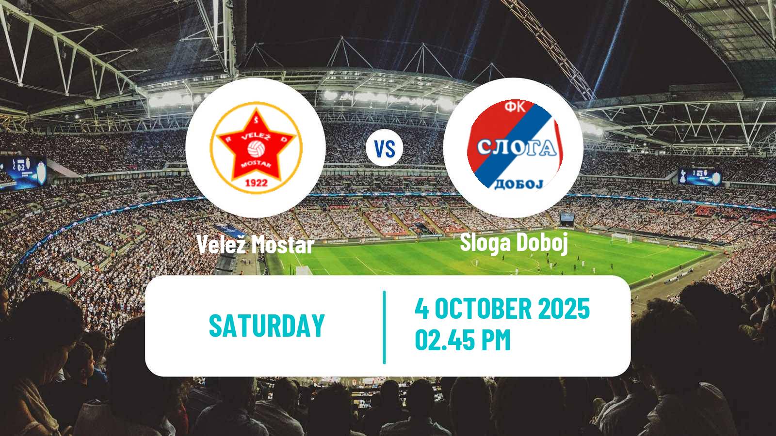 Soccer Bosnian Premier League Velež Mostar - Sloga Doboj