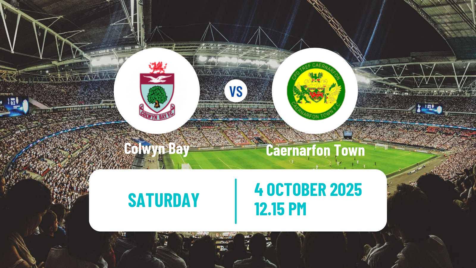 Soccer Welsh Cymru Premier Colwyn Bay - Caernarfon Town