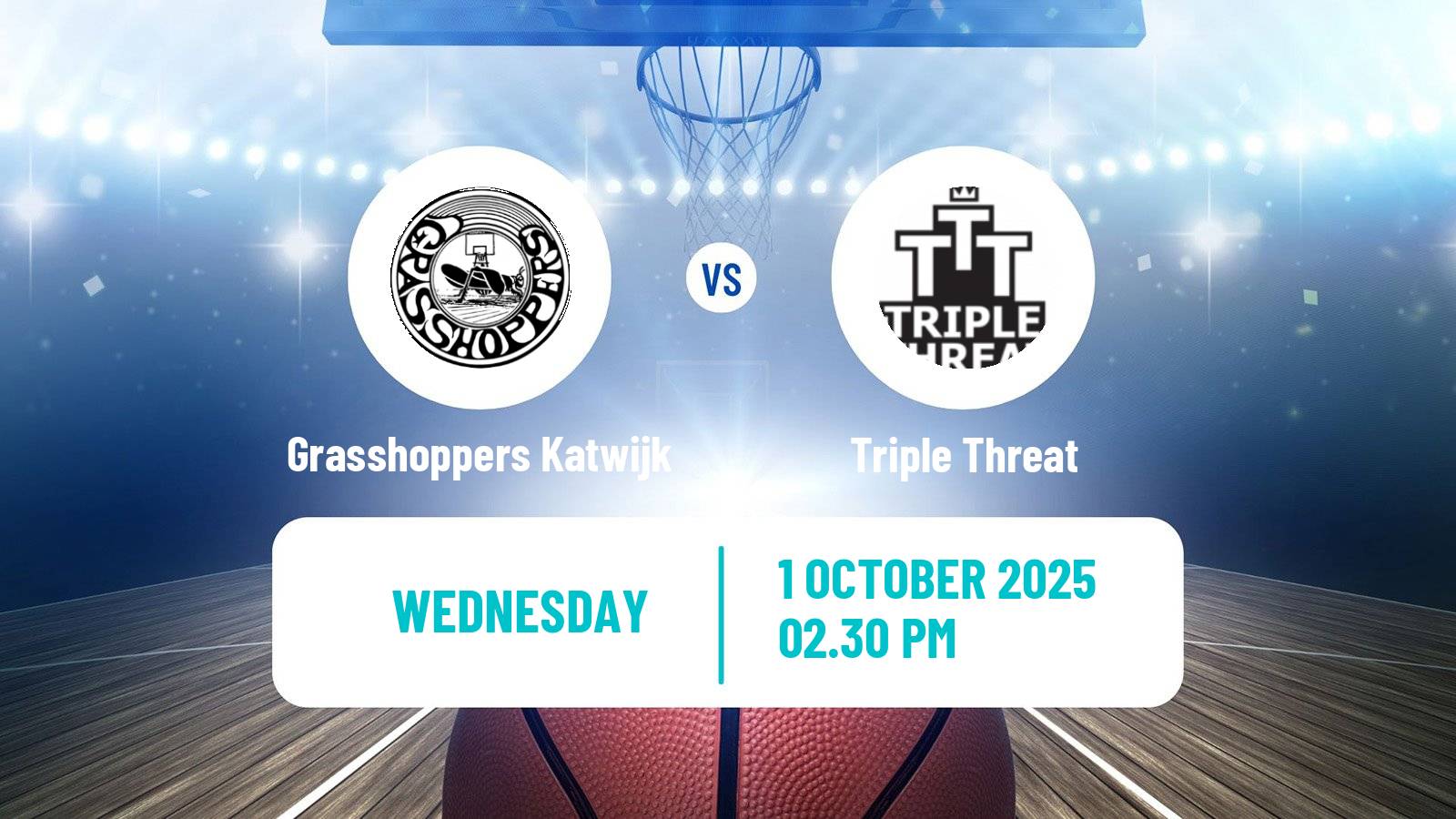 Basketball Dutch WBL Basketball Grasshoppers Katwijk - Triple Threat