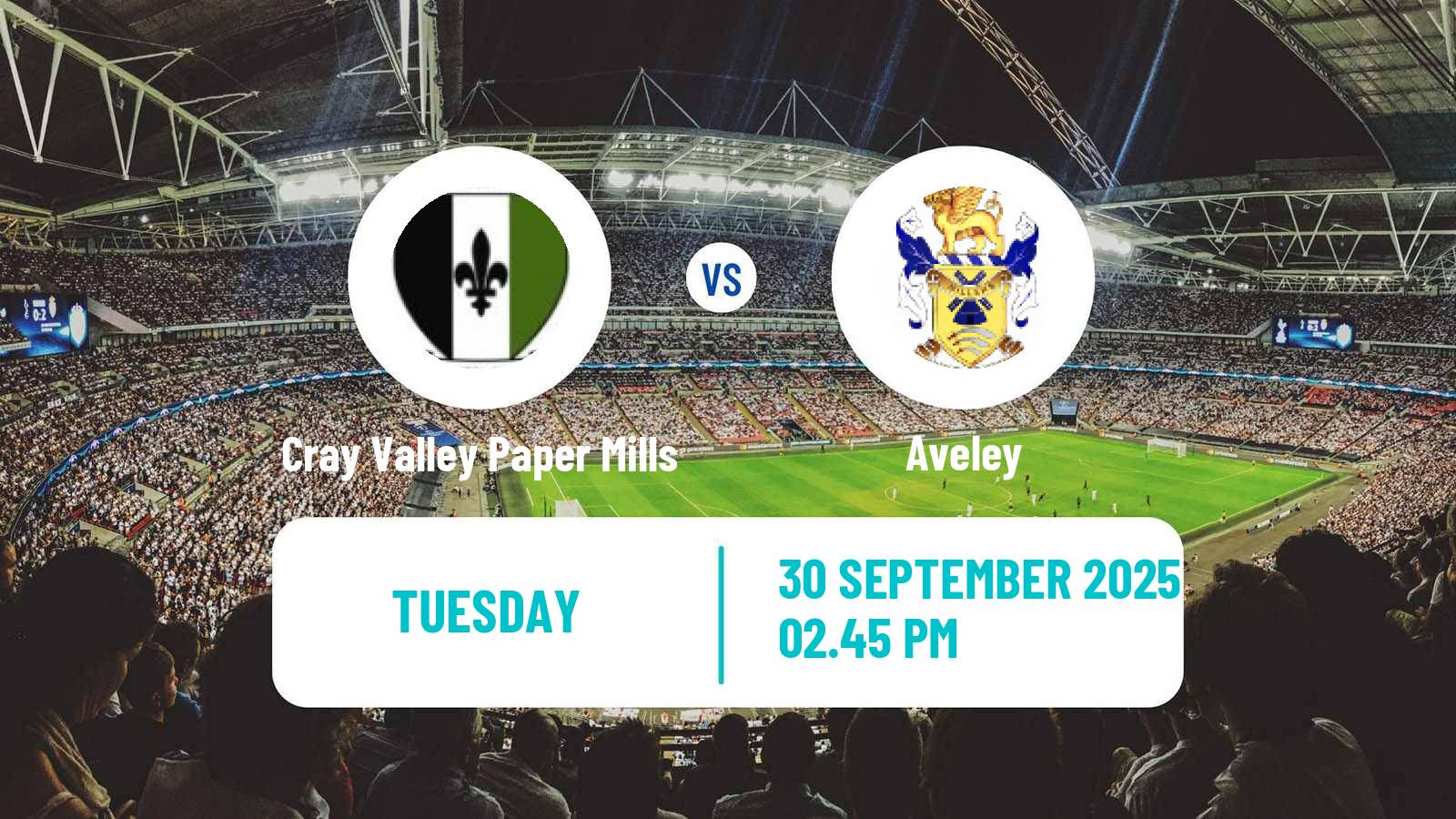 Soccer English Isthmian League Premier Division Cray Valley Paper Mills - Aveley