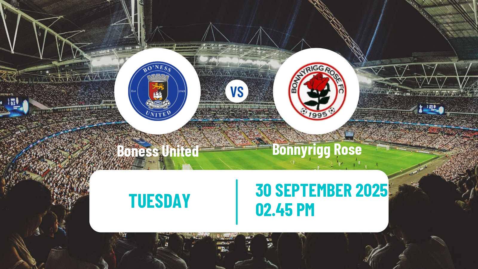 Soccer Scottish Lowland League Boness United - Bonnyrigg Rose
