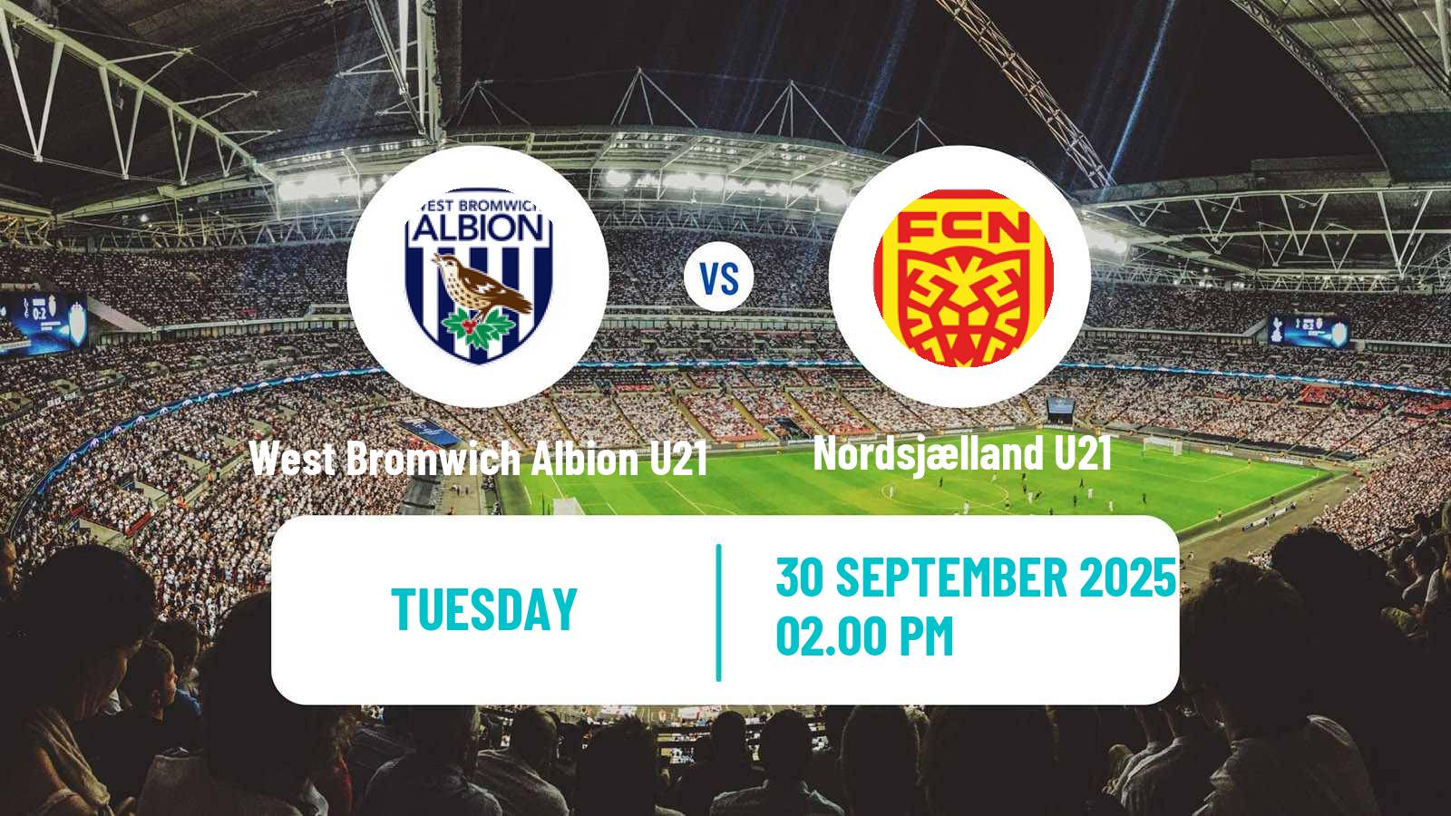 Soccer English Premier League International Cup West Bromwich Albion U21 - Nordsjælland U21