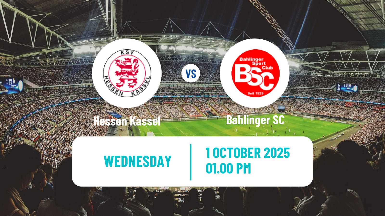 Soccer German Regionalliga Sudwest Hessen Kassel - Bahlinger