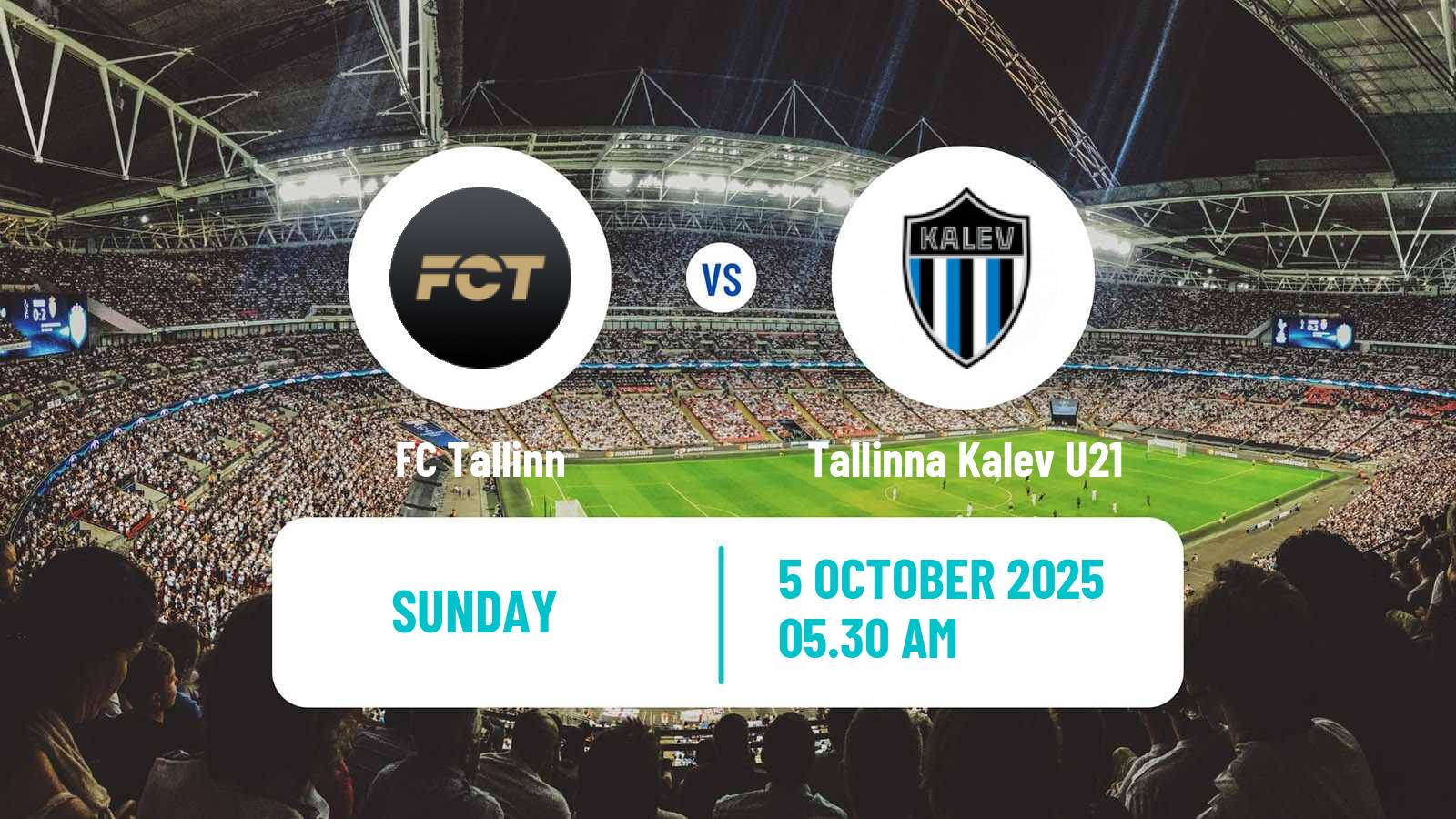 Soccer Estonian Esiliiga FC Tallinn - Tallinna Kalev U21
