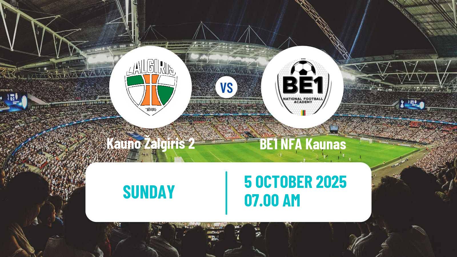 Soccer Lithuanian Division 2 Kauno Žalgiris 2 - BE1 NFA Kaunas
