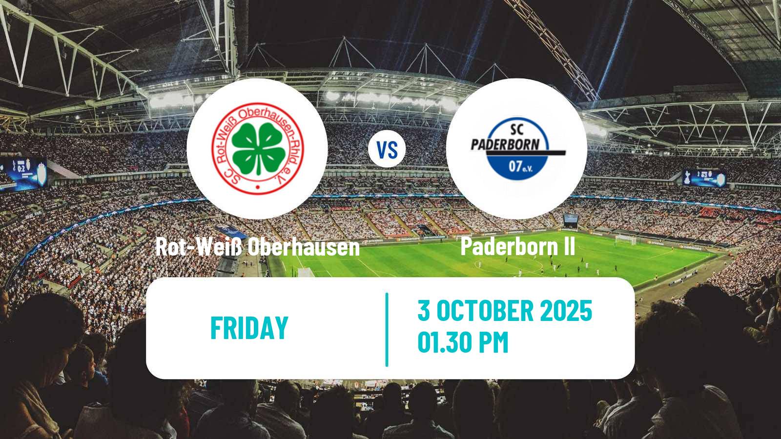 Soccer German Regionalliga West Rot-Weiß Oberhausen - Paderborn II